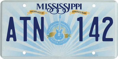MS license plate ATN142