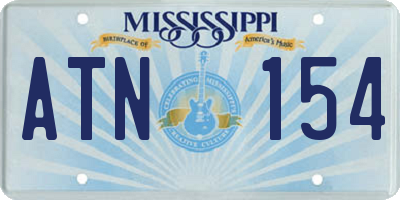 MS license plate ATN154