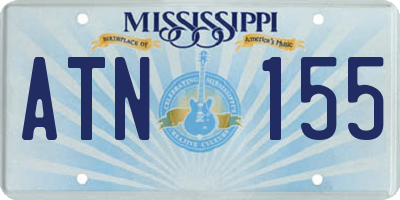 MS license plate ATN155
