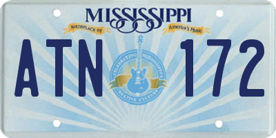 MS license plate ATN172