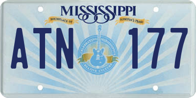 MS license plate ATN177