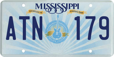 MS license plate ATN179