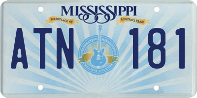 MS license plate ATN181