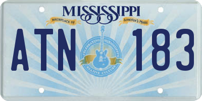 MS license plate ATN183