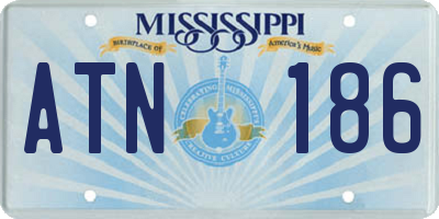 MS license plate ATN186