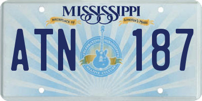 MS license plate ATN187