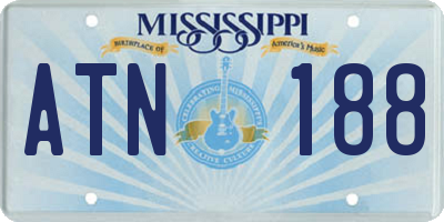 MS license plate ATN188