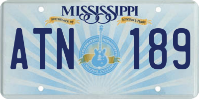 MS license plate ATN189