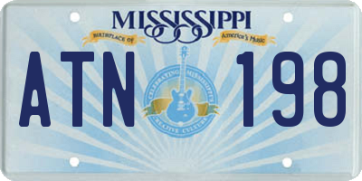 MS license plate ATN198
