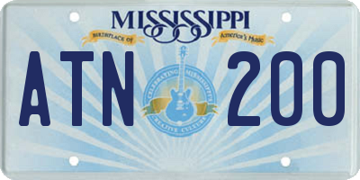 MS license plate ATN200
