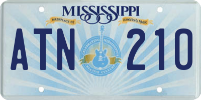 MS license plate ATN210