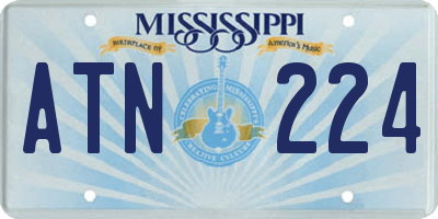 MS license plate ATN224