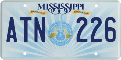 MS license plate ATN226