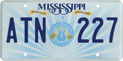 MS license plate ATN227
