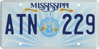 MS license plate ATN229