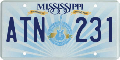 MS license plate ATN231
