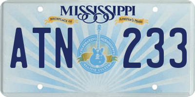 MS license plate ATN233