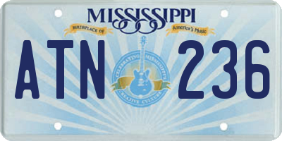 MS license plate ATN236
