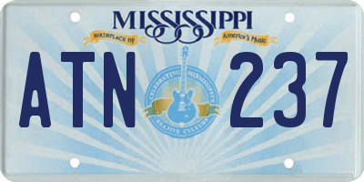 MS license plate ATN237
