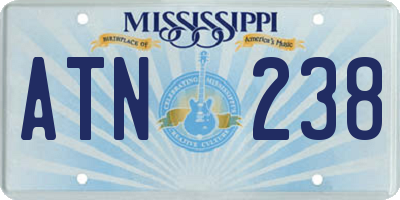 MS license plate ATN238