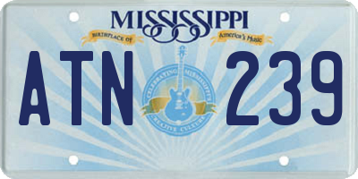 MS license plate ATN239