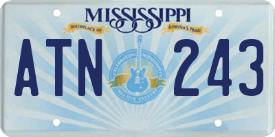 MS license plate ATN243