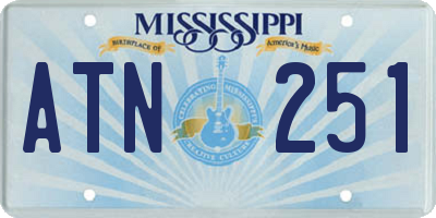 MS license plate ATN251