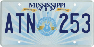 MS license plate ATN253