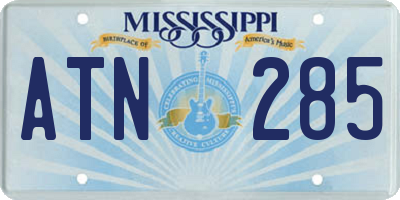 MS license plate ATN285