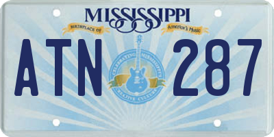 MS license plate ATN287