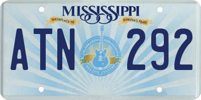 MS license plate ATN292