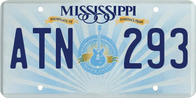 MS license plate ATN293
