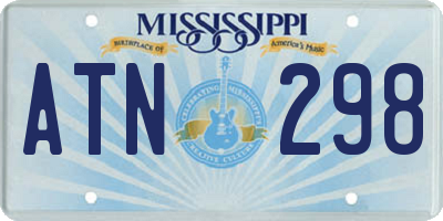 MS license plate ATN298
