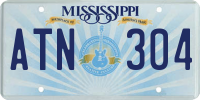 MS license plate ATN304