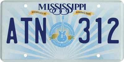 MS license plate ATN312