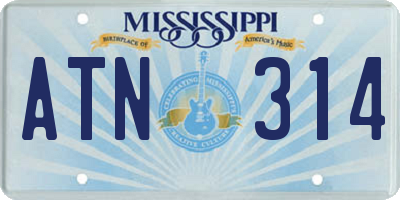 MS license plate ATN314