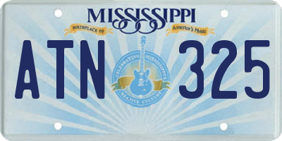 MS license plate ATN325