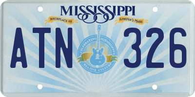 MS license plate ATN326