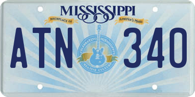 MS license plate ATN340
