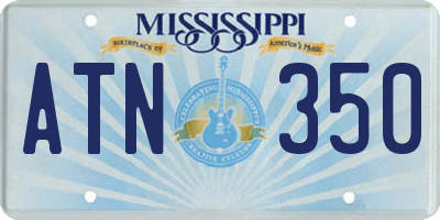 MS license plate ATN350