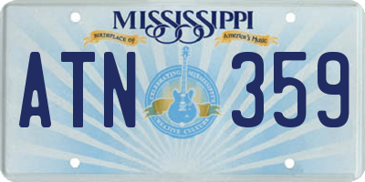MS license plate ATN359