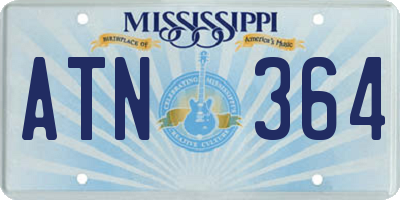MS license plate ATN364