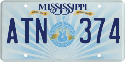 MS license plate ATN374