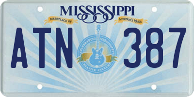 MS license plate ATN387