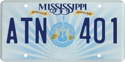MS license plate ATN401