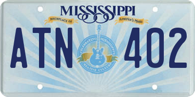 MS license plate ATN402