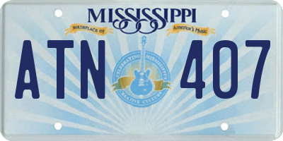 MS license plate ATN407