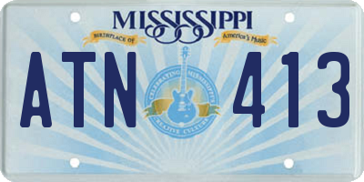 MS license plate ATN413