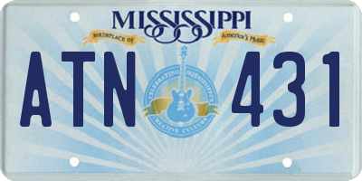 MS license plate ATN431