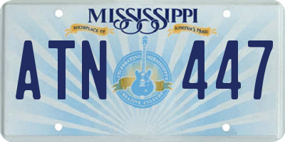 MS license plate ATN447